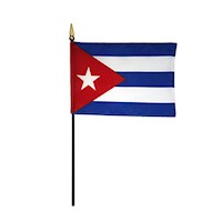 4 Inch (in) Height x 6 Inch (in) Length Cuba Nylon Desktop Flag 4 Inch (in) Height x 6 Inch (in) Length Cuba Nylon Desktop Flag