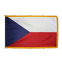Czech Republic Indoor Nylon Flag with Fringe Czech Republic Indoor Nylon Flag with Fringe