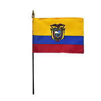 4 Inch (in) Height x 6 Inch (in) Length Ecuador Nylon Desktop Flag 4 Inch (in) Height x 6 Inch (in) Length Ecuador Nylon Desktop Flag