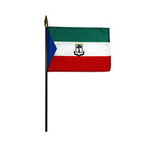 4 Inch (in) Height x 6 Inch (in) Length Equatorial Guinea Nylon Desktop Flag 4 Inch (in) Height x 6 Inch (in) Length Equatorial Guinea Nylon Desktop Flag