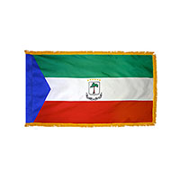 Equatorial Guinea Indoor Nylon Flag with Fringe Equatorial Guinea Indoor Nylon Flag with Fringe