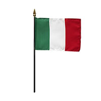4 Inch (in) Height x 6 Inch (in) Length Italy Nylon Desktop Flag 4 Inch (in) Height x 6 Inch (in) Length Italy Nylon Desktop Flag