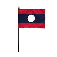 4 Inch (in) Height x 6 Inch (in) Length Laos Nylon Desktop Flag 4 Inch (in) Height x 6 Inch (in) Length Laos Nylon Desktop Flag