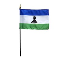 4 Inch (in) Height x 6 Inch (in) Length Lesotho Nylon Desktop Flag 4 Inch (in) Height x 6 Inch (in) Length Lesotho Nylon Desktop Flag