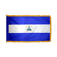 Nicaragua Indoor Nylon Flag with Fringe