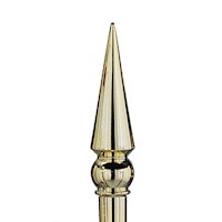 Round Spear, 8 Inch (in) Gold Abs Plastic Parade Pole Ornament Round Spear, 8 Inch (in) Gold Abs Plastic Parade Pole Ornament