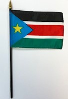 4 Inch (in) Height x 6 Inch (in) Length South Sudan Nylon Desktop Flag