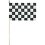 12 inch (in) Height x 18 Inch (in) Length Checkered Polyester Flag with Mounted 30 Inch (in) Staffs