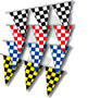 4 Mil, Black and White Checkered Triangle Pennants Polyethylene Flag