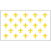 3 Feet (ft) Height x 5 Feet (ft) Length 23 Gold/White Fleur de Lis Outdoor Nylon Flag 3 Feet (ft) Height x 5 Feet (ft) Length 23 Gold/White Fleur de Lis Outdoor Nylon Flag